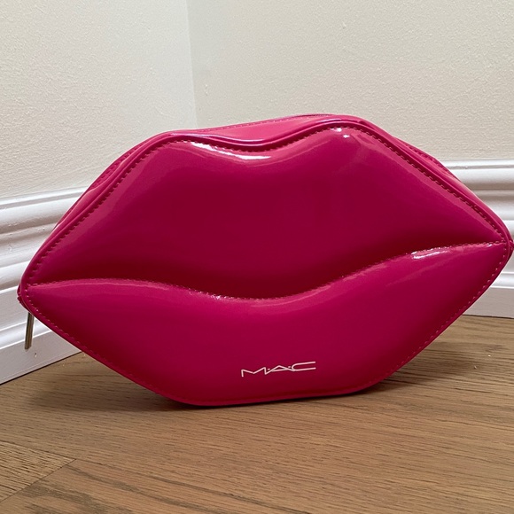 MAC Cosmetics Handbags - MAC Cosmetics Glossy Pink Lip Cosmetic Bag